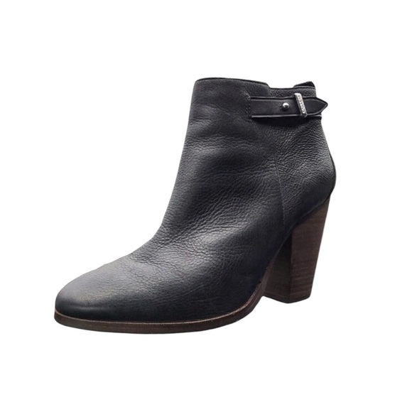Coach Leather Hewes Bootie Ankle Boot Black Size 6 - Picture 1 of 16
